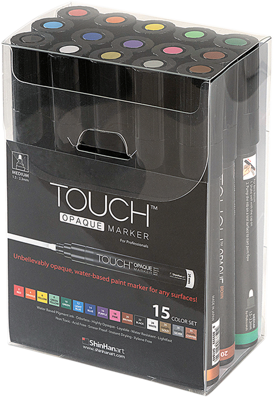 Image of TOUCH Opaque Marker 15Colors SET - Medium 86150032006 8803332042005
