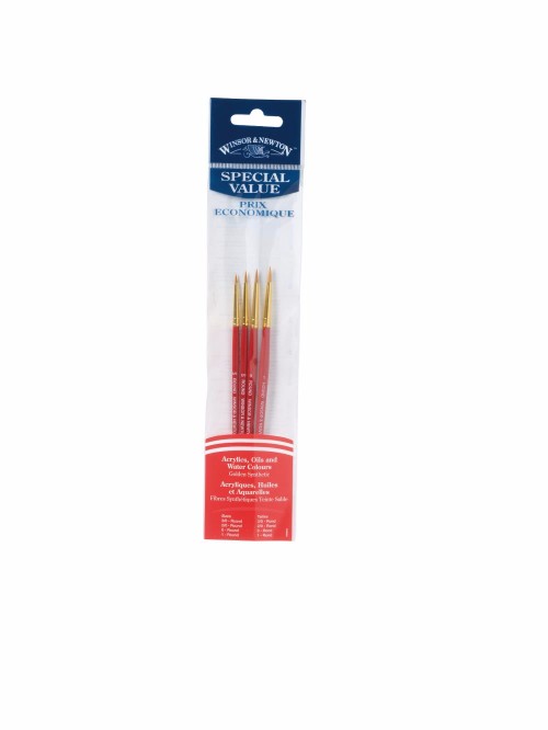 Image of Syntetpenselset Winsor & Newton VALUE BRUSH PACK 4 GOLDEN SYNT (6F) 5298702 094376947717