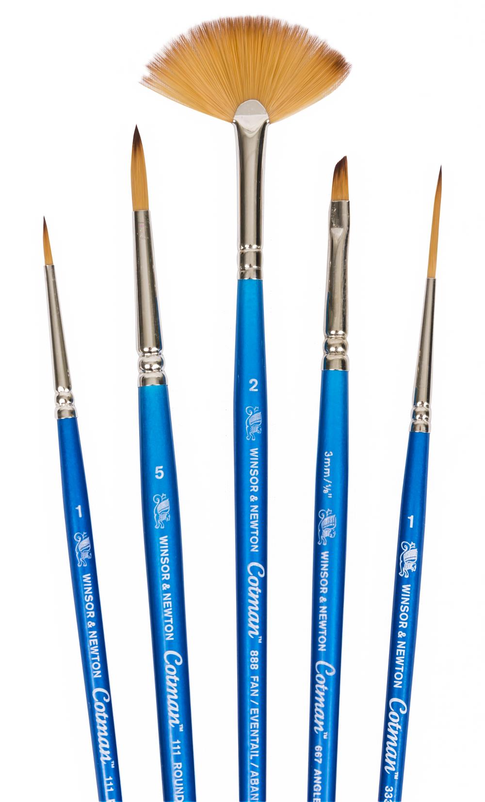Image of Penselset W&N Cotman Brush Short Handle 5 Pk V1 5390602 884955031131