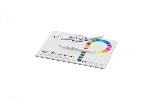 Image of Markerblock Winsor & Newton Pigment marker A4 75g 50ark 6001004 884955047354