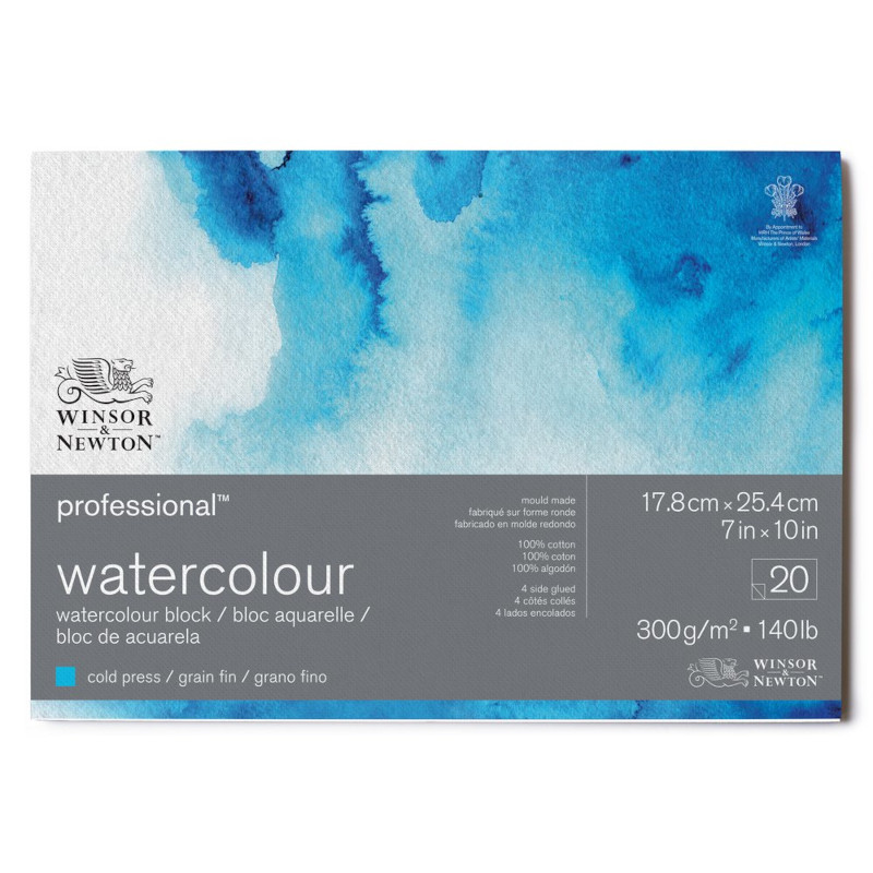Image of Akvarellblock Winsor & Newton Premium Cold Press 300g 18x26cm 20ark 6664001 884955076286