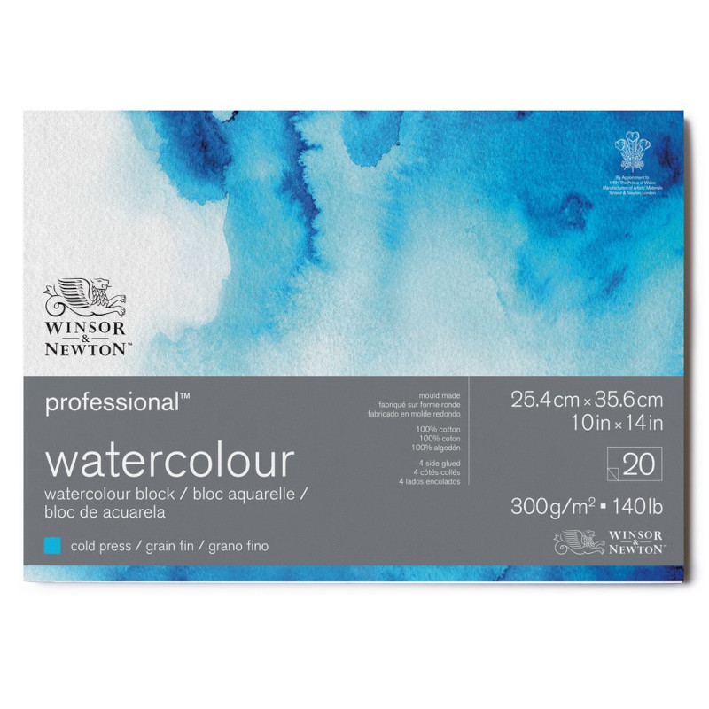 Image of Akvarellblock Winsor & Newton Premium Cold Press 300g 26x36cm 20ark 6664003 884955076309