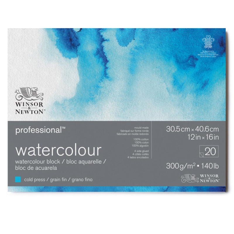 Image of Akvarellblock Winsor & Newton Premium Cold Press 300g 31x41cm 20ark 6664004 884955076316