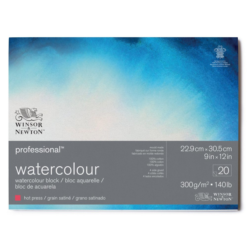 Image of Akvarellblock Winsor & Newton Premium Hot Press 300g 23x31cm 20ark 6664006 884955076330