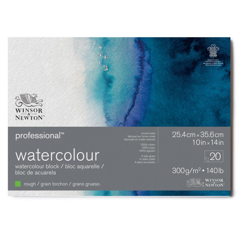 Image of Akvarellblock Winsor & Newton Premium Rough 300g 26x36cm 20ark 6664011 884955076385