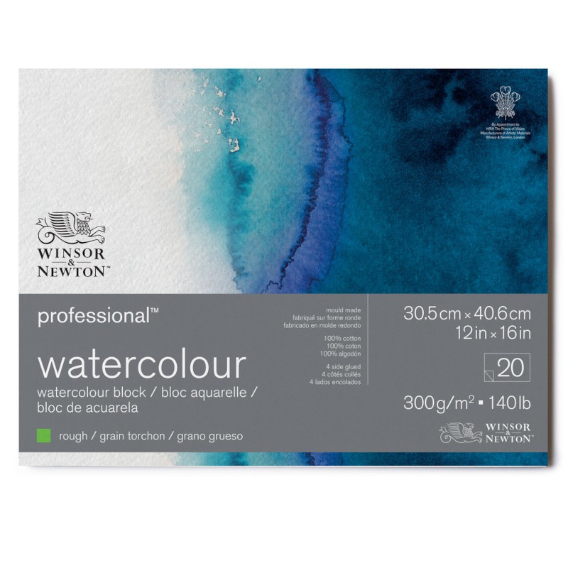 Image of Akvarellblock Winsor & Newton Premium Rough 300g 31x41cm 20ark 6664012 884955076392