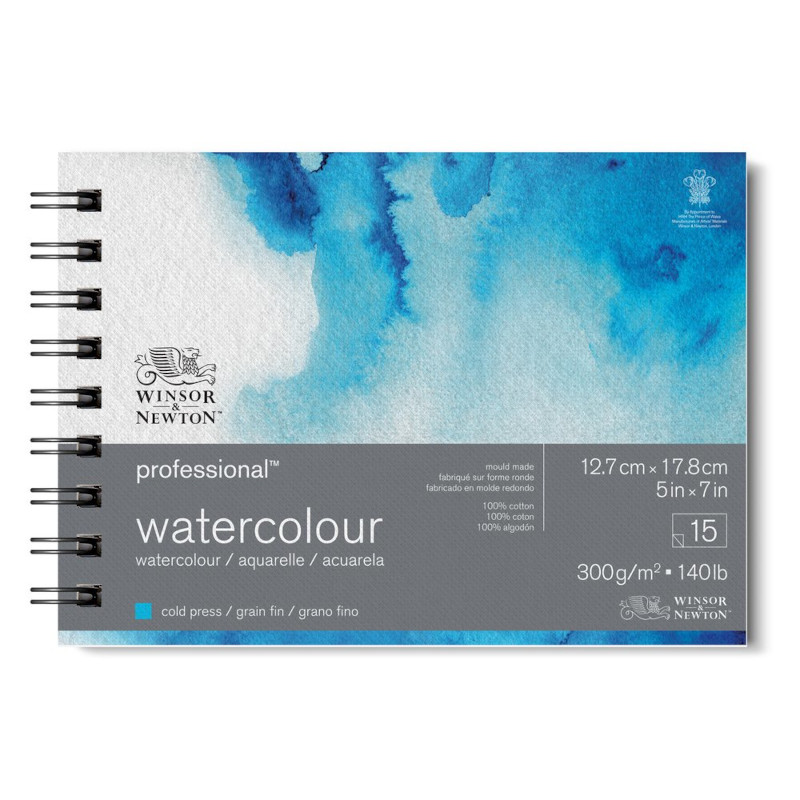 Image of Akvarellblock Winsor & Newton Premium Spiral Cold Press 300g 13x18cm 15ark 6662578 884955076408