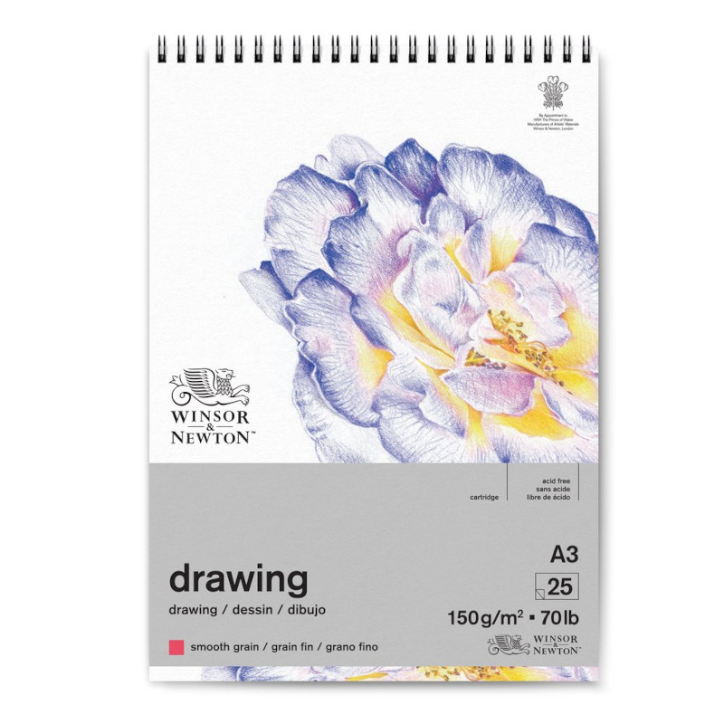 Image of Ritblock Winsor & Newton Smooth surface 150g A3 25ark spiral (6F) 6691003 884955077269