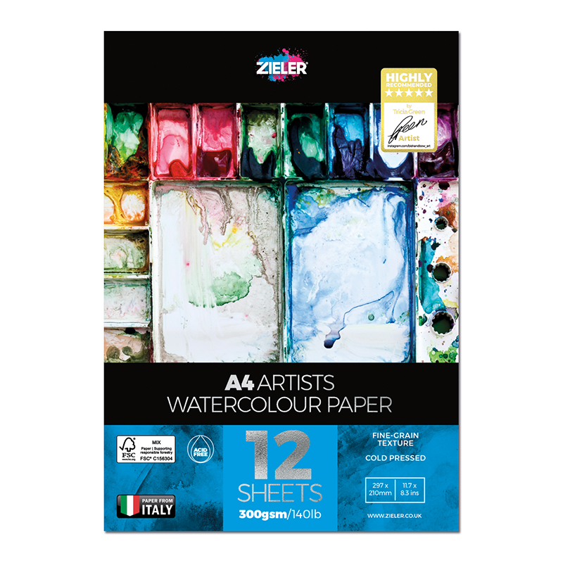 Image of Block Zieler Artists Watercolour Pad - A4 09290023 0604565680334