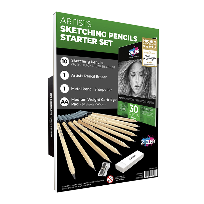 Image of Pennset Zieler Sketching Pencils Starter Set 09290060 0604565571137