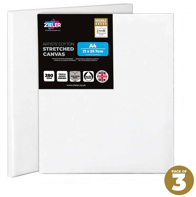 Image of Duk Zieler Stretched White Canvas Thin Edge - A4 - 21x29.7cm (3F) 09292254 0604565115515