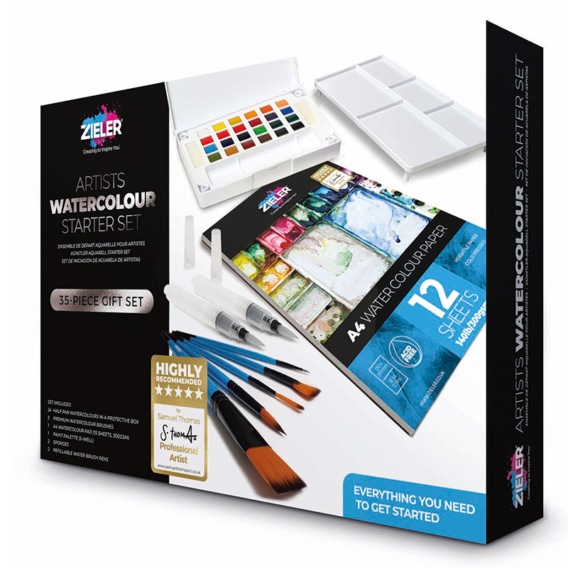 Image of Akvarellfärgset Zieler Watercolour Starter Set (35-pieces) 09299297 0604565287861