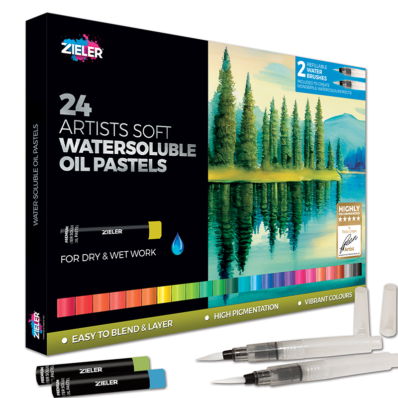 Image of Pennset Zieler 24 Artists Water-Soluble Oil Pastels - 09299558 0604565680266